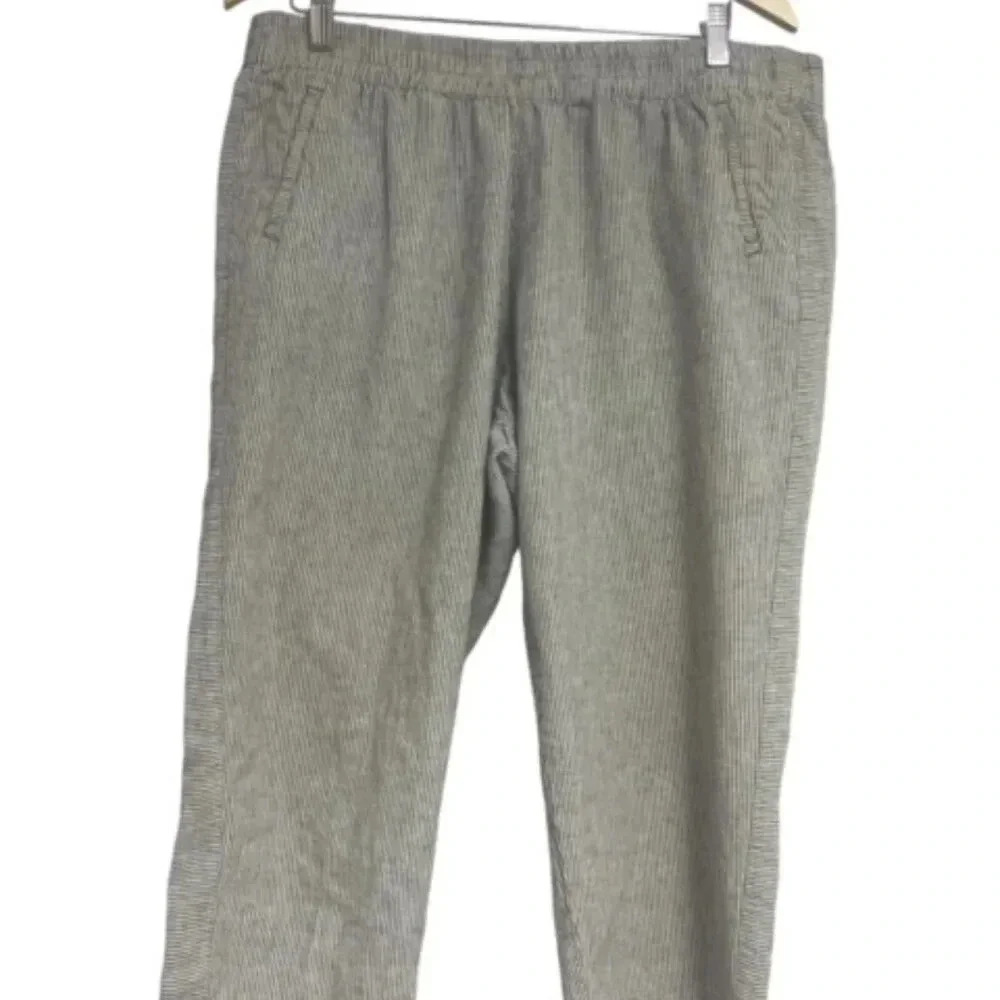 CJ Bank Pull On Linen Capri Pants Womens Size 1X Travel Beach Resort